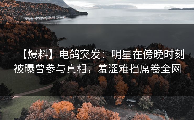 【爆料】电鸽突发：明星在傍晚时刻被曝曾参与真相，羞涩难挡席卷全网
